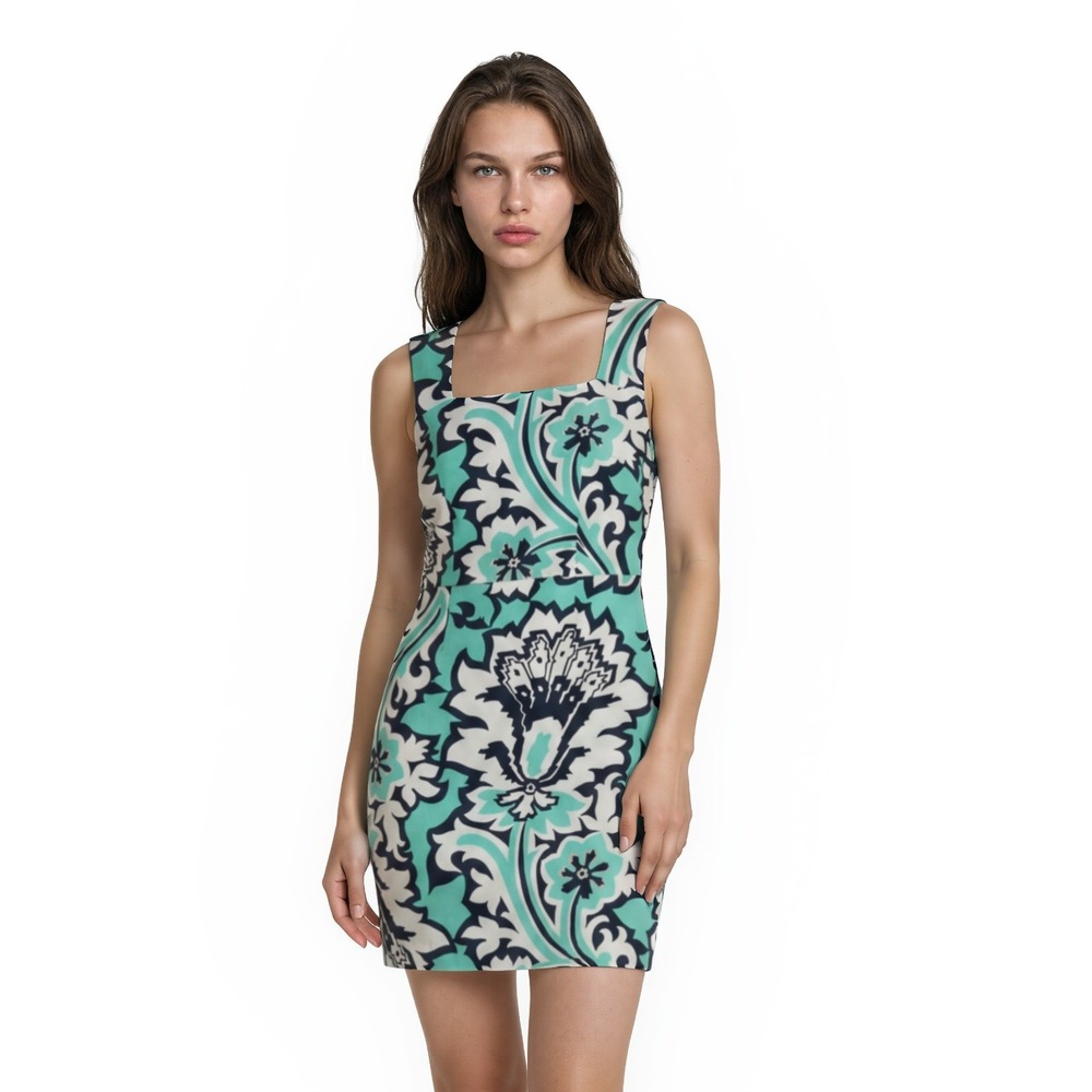 Banana Republic Milly‎ Dress Women's Size 6 Mint Blue Floral Sheath